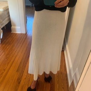 Winter white midi sweater skirt